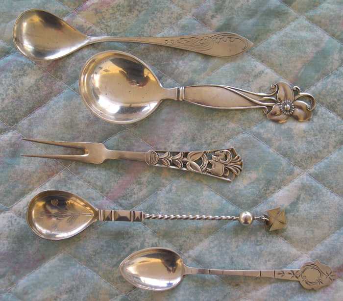 arts and crafts silver scandinavian spoons flatware