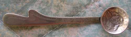 australia cactus spoon coin silver