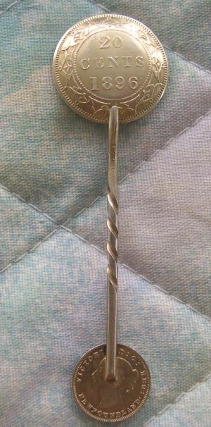 coin canada newfoundland spoon enameled