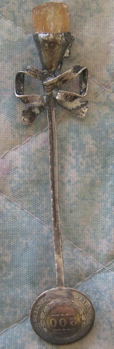brazil coin gem citrine spoon
