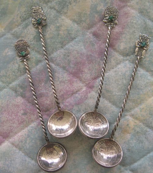 emerald coin gemston spoons columbia