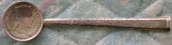 latvia coin spoon silver