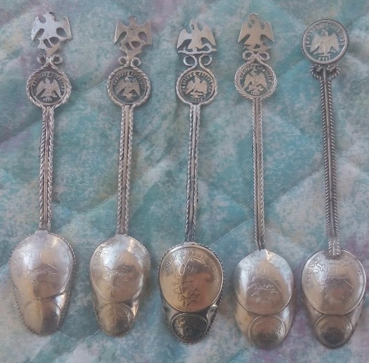 mexico coin bowl spoon