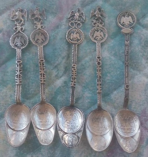 mexico coin bowl spoon