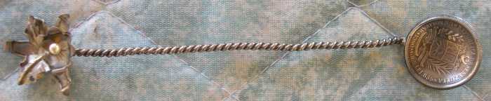 venzuela coin pearl spoon