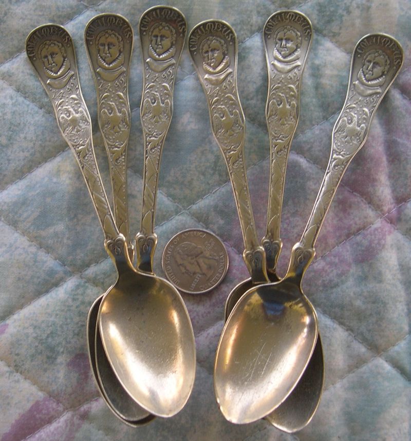columbian set of six spoons