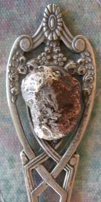 silver and copper amalgamate spoon