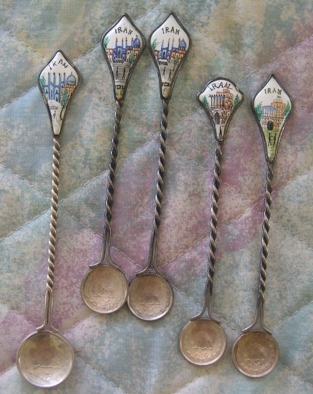 iran coin bowl spoons mosque
