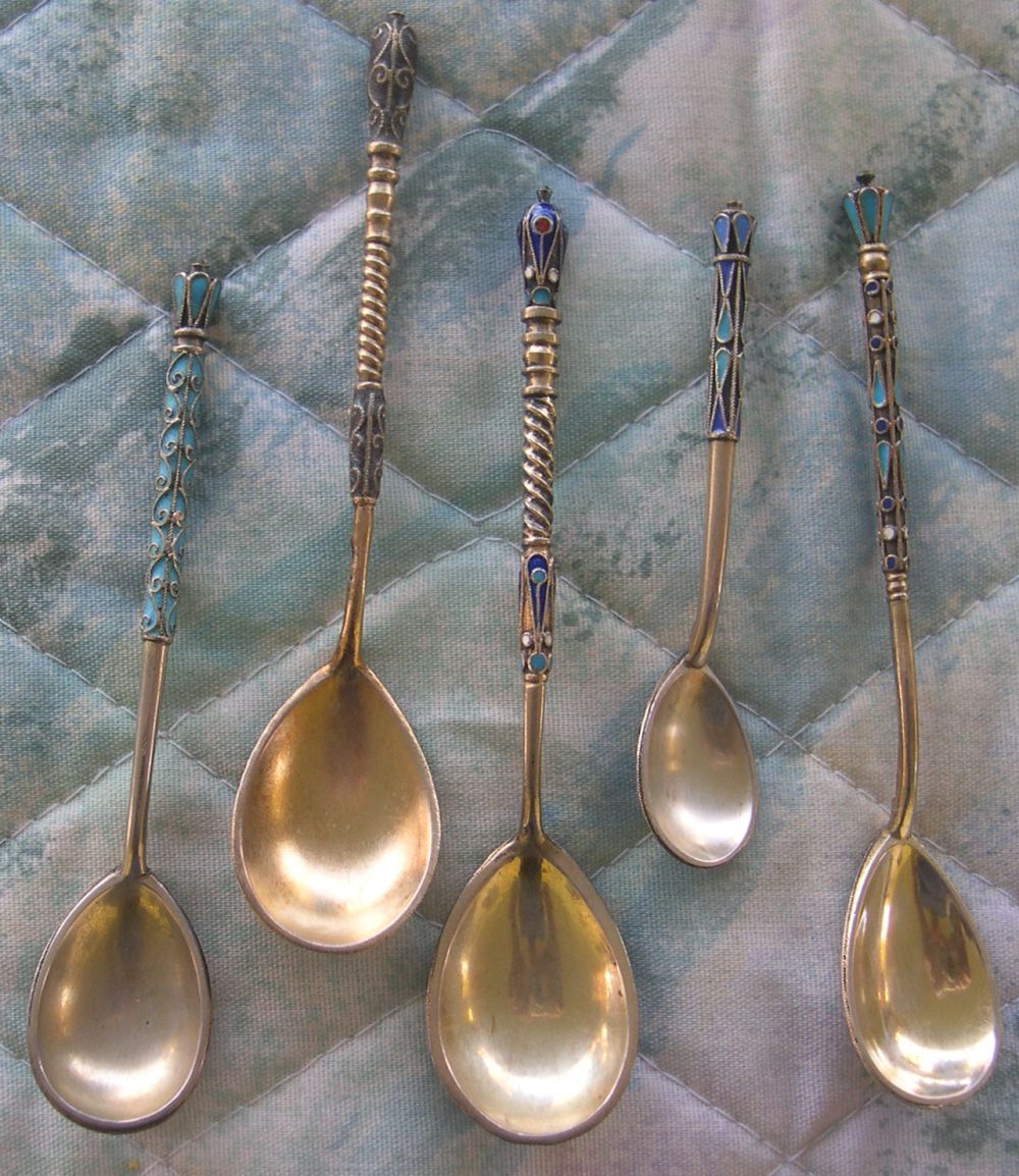 russian cloissone enamel spoon