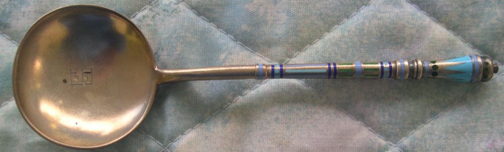 russian enameled champleve spoon