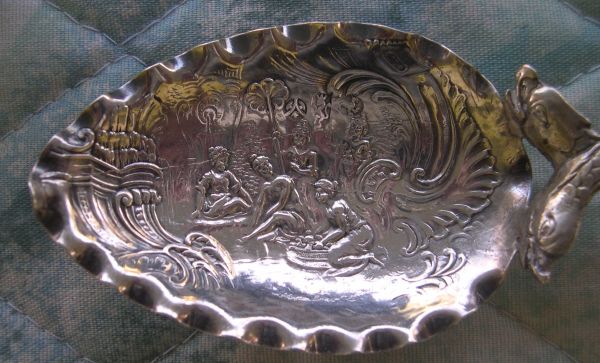 dolphin silver spoon/server