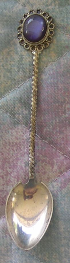 purple/blue gem stone spoon