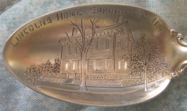 pres lincoln home engraved spoon
