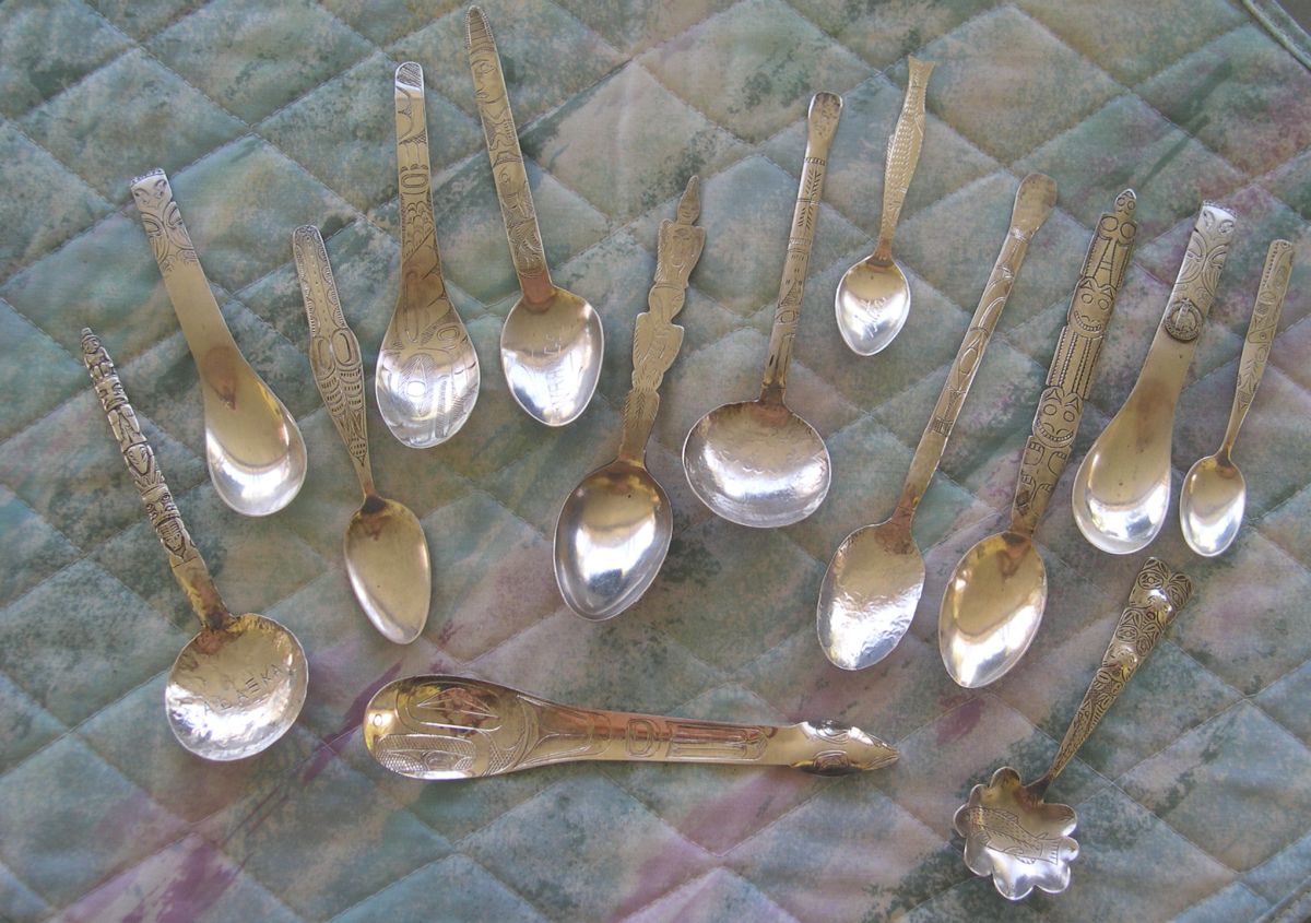 tlinget and Haida silver spoons