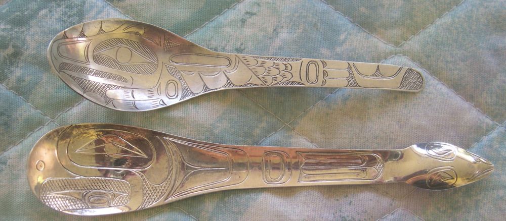 eagle raven tlinget silver spoons